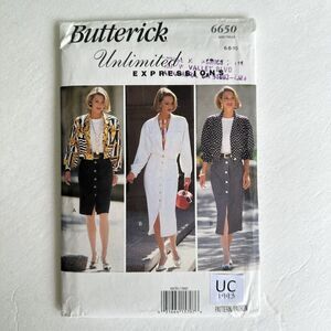 Butterick Sewing Pattern 6650 Misses Jacket Skirt Top size 6, 8, 10 UNCUT